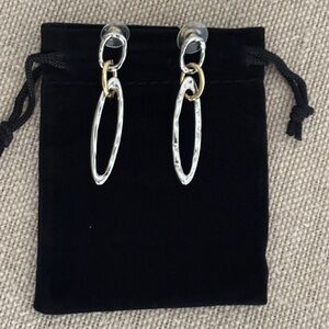 Elegant Silver and Gold Dangle Earrings